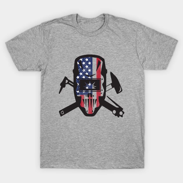 Welder - Welder USA Flag T-Shirt by Kudostees